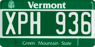 VT license plate XPH936