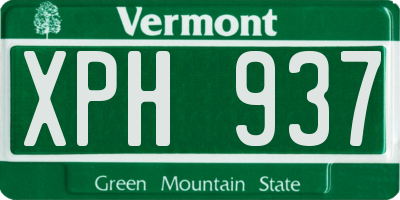 VT license plate XPH937