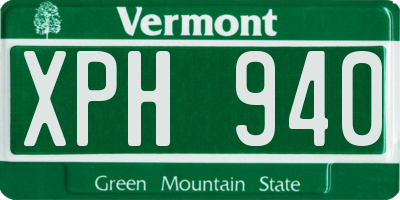 VT license plate XPH940