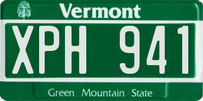 VT license plate XPH941