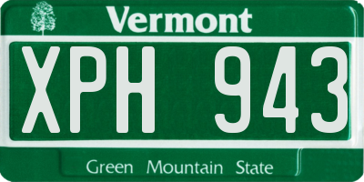 VT license plate XPH943