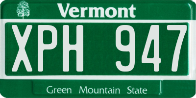 VT license plate XPH947