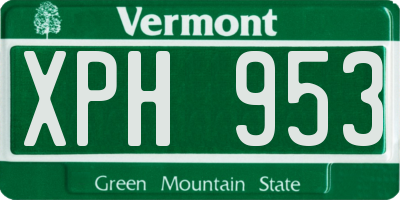 VT license plate XPH953