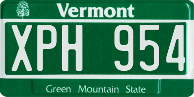 VT license plate XPH954