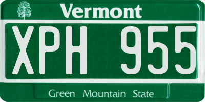 VT license plate XPH955