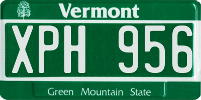 VT license plate XPH956