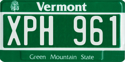 VT license plate XPH961