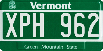 VT license plate XPH962