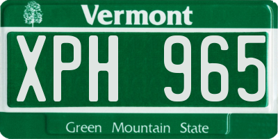 VT license plate XPH965