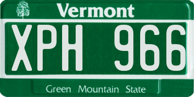 VT license plate XPH966