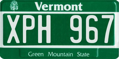 VT license plate XPH967