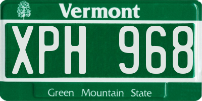VT license plate XPH968