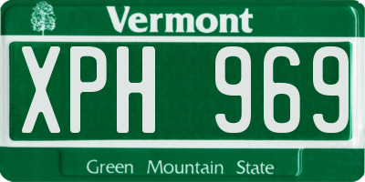 VT license plate XPH969