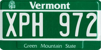 VT license plate XPH972