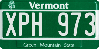 VT license plate XPH973