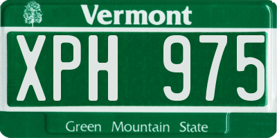 VT license plate XPH975