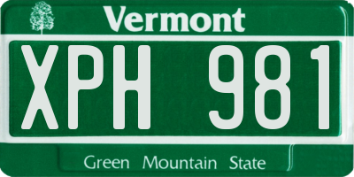 VT license plate XPH981