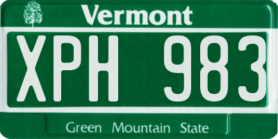 VT license plate XPH983