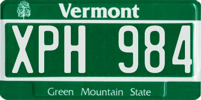 VT license plate XPH984
