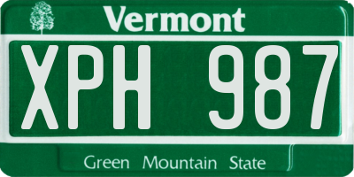 VT license plate XPH987