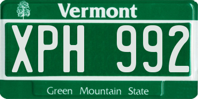 VT license plate XPH992