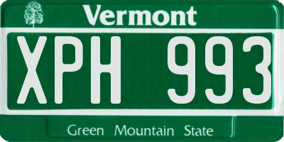VT license plate XPH993