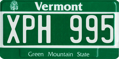 VT license plate XPH995