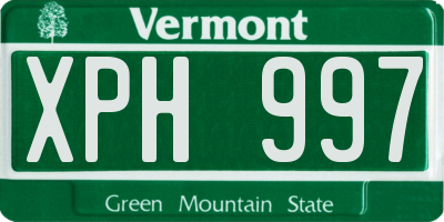 VT license plate XPH997