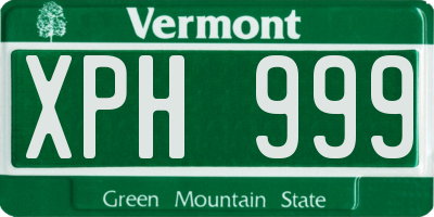 VT license plate XPH999