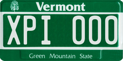 VT license plate XPI000