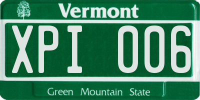VT license plate XPI006
