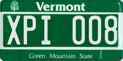 VT license plate XPI008