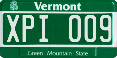 VT license plate XPI009