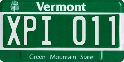VT license plate XPI011