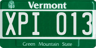 VT license plate XPI013