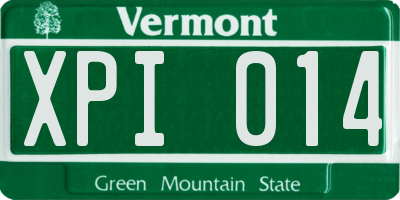 VT license plate XPI014