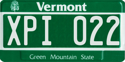 VT license plate XPI022
