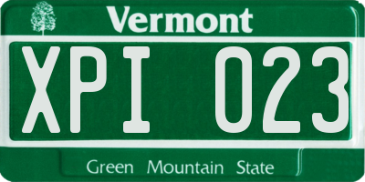 VT license plate XPI023