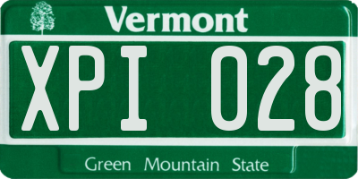 VT license plate XPI028