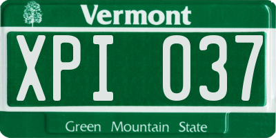 VT license plate XPI037