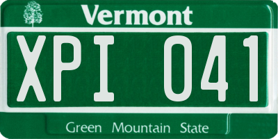 VT license plate XPI041
