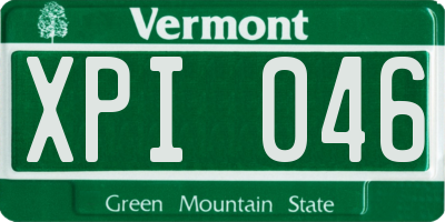 VT license plate XPI046