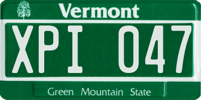 VT license plate XPI047
