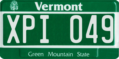 VT license plate XPI049