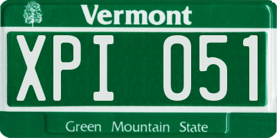 VT license plate XPI051