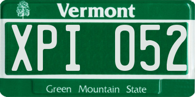 VT license plate XPI052