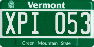 VT license plate XPI053