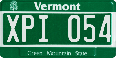 VT license plate XPI054