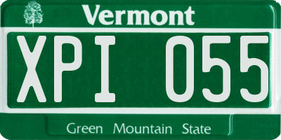 VT license plate XPI055