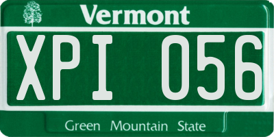 VT license plate XPI056
